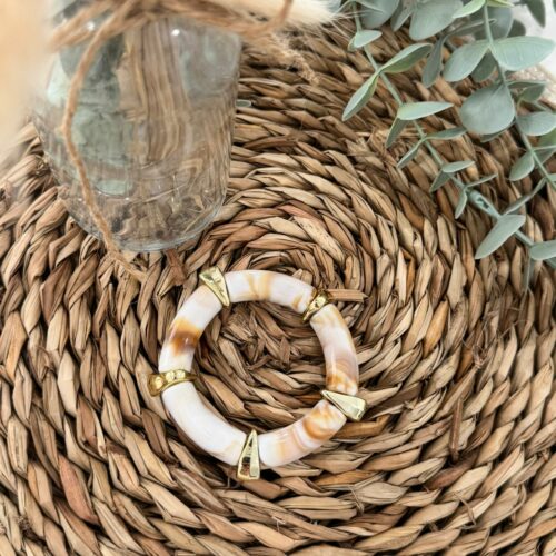 PULSERA calacatta gold tubos efecto mármol piedras de resina